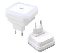 2 unids luz nocturna enchufe eléctrico con sensor de movimiento lámpara detector de movimiento interior LED 1W luz cálida para dormitorio pasillo escalera función auto ON/OFF ahorro de energía