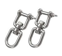 2 unids M10 anillo giratorio Snap Rolling grillete dispositivo doble extremo 360° gancho giratorio ojo 304 grilletes D de acero inoxidable para silla hamaca de cuerda