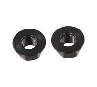 2 unids M9x1.0 para bicicleta para tuercas de cubo 7075 aleación de aluminio plegable engranaje fijo para eje de rueda de bicicleta con juntas azul (negro)
