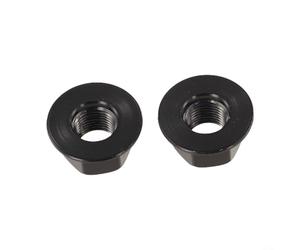 2 unids M9x1.0 para bicicleta para tuercas de cubo 7075 aleación de aluminio plegable engranaje fijo para eje de rueda de bicicleta con juntas azul (negro)