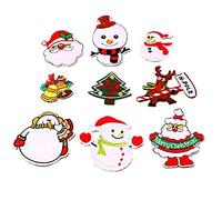 2 unids Navidad serie etiqueta engomada de tela insignias apliques ropa pegatina DIY suéter parche pegatina vestido bordado pegatinas costura ropa accesorio patrón aleatorio muy pr