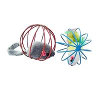 2 unids Pet Gato Divertido Jugar Juguete Teal Ratones Falso Rata Jaula Bola Juguete Mixto Color Pet Suministros Fiable RendimientoBien gestionado
