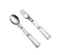 2 Unids Portátil Multifuncional Vajilla Plegable Set Cuchara Acero Inoxidable Y Bifurcación para Acampar Viajes Picnic Y Otras Actividades Aire Libre