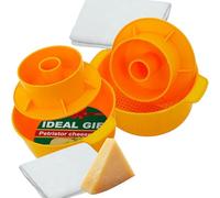 2 unids quesería kit mantequilla perforada Сheese molde prensa colador queso con seguidor pistón 1,2 litros tofu prensa molde queso kit máquina color amarillo