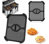 2 Unids Rejilla Anti proyección para Air Fryer Ninja AF400 & AF451, Reutilizable Accesorios Air Fryer Molde Air Fryer Ninja, Evitar salpicaduras Grasa, Negro