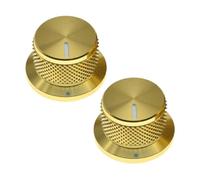 2 unids Rotary Potenciómetro Botón, volumen dentado Tuning Audio botón, aluminio Rotary Electronic Control Botones para control de volumen, oro