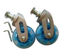 2 unids ruedas de la tabla de onda del echador con el soporte de la aleación de aluminio 80m m rueda flash para monopatines generales color verde paseo suave (azul)