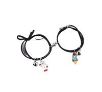 2 Unids/set Astronauta Cohete Papas Fritas Coque Trenzado Kit Pulsera Amistad Amistoso Amor Parejas Pulsera Joyería de Regalo