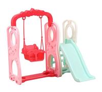 2 unids/set columpio para muñecas con tobogán lindos accesorios realistas para casa de muñecas divertido DIY miniatura muñeca columpio juguete accesorios de plástico para la casa niños jugando jug.