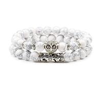 2 unids/set de pulseras clásicas de búho con cuentas de piedra de malaquita Natural para hombres, joyería de Lava negra de ojo de tigre, pulsera para parejas de 8mm, estilo 5