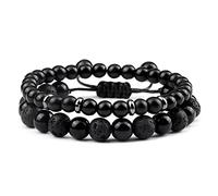 2 unids/set de pulseras de cuentas para hombre, brazaletes trenzados de piedra de ojo de tigre Natural, pulsera ajustable, joyería de muñeca de Yoga para mujer, estilo 2