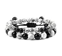 2 unids/set de pulseras de cuentas para hombre, brazaletes trenzados de piedra de ojo de tigre Natural, pulsera ajustable, joyería de muñeca de Yoga para mujer, estilo 12