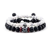 2 unids/set de pulseras para hombre, piedra de ojo de tigre Natural, pulsera de cuentas de Lava negra, brazaletes de hilo ajustables hechos a mano, joyería de Yoga para mujer, estilo 3