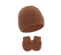 2 Unids/set Gorro Fetal Para Bebé Gorro Para Recién Nacidos Con Guantes Resistentes a Arañazos Gorros Infantiles Transpirables Protecciones Para Los Oídos Manoplas Para Rascar