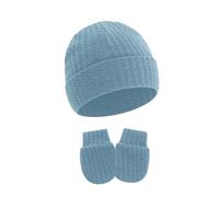 2 Unids/set Gorro Fetal Para Bebé Gorro Para Recién Nacidos Con Guantes Resistentes a Arañazos Gorros Infantiles Transpirables Protecciones Para Los Oídos Manoplas Para Rascar