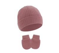 2 Unids/set Gorro Fetal Para Bebé Gorro Para Recién Nacidos Con Guantes Resistentes a Arañazos Gorros Infantiles Transpirables Protecciones Para Los Oídos Manoplas Para Rascar