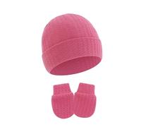 2 Unids/set Gorro Fetal Para Bebé Gorro Para Recién Nacidos Con Guantes Resistentes a Arañazos Gorros Infantiles Transpirables Protecciones Para Los Oídos Manoplas Para Rascar