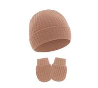 2 Unids/set Gorro Fetal Para Bebé Gorro Para Recién Nacidos Con Guantes Resistentes a Arañazos Gorros Infantiles Transpirables Protecciones Para Los Oídos Manoplas Para Rascar