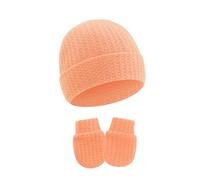 2 Unids/set Gorro Fetal Para Bebé Gorro Para Recién Nacidos Con Guantes Resistentes a Arañazos Gorros Infantiles Transpirables Protecciones Para Los Oídos Manoplas Para Rascar