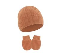 2 Unids/set Gorro Fetal Para Bebé Gorro Para Recién Nacidos Con Guantes Resistentes a Arañazos Gorros Infantiles Transpirables Protecciones Para Los Oídos Manoplas Para Rascar