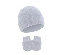 2 Unids/set Gorro Fetal Para Bebé Gorro Para Recién Nacidos Con Guantes Resistentes a Arañazos Gorros Infantiles Transpirables Protecciones Para Los Oídos Manoplas Para Rascar