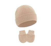 2 Unids/set Gorro Fetal Para Bebé Gorro Para Recién Nacidos Con Guantes Resistentes a Arañazos Gorros Infantiles Transpirables Protecciones Para Los Oídos Manoplas Para Rascar