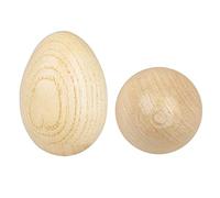 2 Unids/set Huevos De Simulación Madera Natural Huevo Pintado Madera Artesanía Juguete Educativo Para Niños Regalo Decoración Pascua Para Hogar Decoración Pascua Artesanías Niños