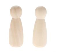 2 unids/set para figuras de madera, muñecas con clavija, personas, juguete Montessori en blanco sin pintar, 75mm/2,95 pulgadas, decoración natural para el hogar para niños para hombres y mujeres(Men)