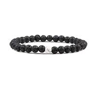 2 unids/set pulseras con cuentas, juego de brazaletes, piedra de lava natural, parejas, energía a distancia, cuerda elástica, hombres, mujeres, mejor amigo, joyería, regalo-Lava_CHINA