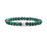 2 unids/set pulseras con cuentas, juego de brazaletes, piedra de lava natural, parejas, energía a distancia, cuerda elástica, hombres, mujeres, mejor amigo, joyería, regalo-Green_CHINA