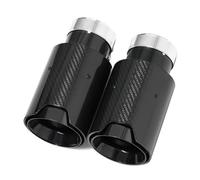 2 Unids/set Punta Silenciador Tubo Escape Trasero Universal Fibra Carbono Negro Brillante Punta Escape Coche(ID54MMOD93MM)