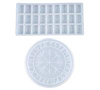 2 unids/set runas símbolo cristal epoxi resina molde para juegos de mesa vikingo tesoro círculo adivinación Junta silicona molde DIY manualidades hacer herramienta