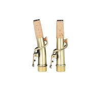 2 Unids/set Saxofón Soprano Cuello Doblado Material DE LATÓN Saxo Recto Cuello Curvo Accesorios De Viento De Madera Piezas De Repuesto (Color : 01)