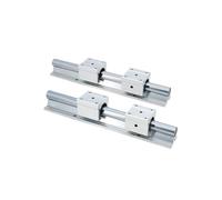 2 Unids/set Sbr10 Sbr12 Sbr16 Sbr20 Carril Guía Lineal Varilla Del Eje Deslizante Cualquier Longitud Con 4 Bloques De Rodamiento For Pieza Enrutador Cnc Guías de movimiento lineal(SBR16,1300mm)