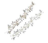 2 Unids/set Tocado De Boda, Novia Con Perlas Imitación Diamantes, Joyería Exquisita For El Cabello, Accesorios Nupciales Para Boda Fiesta Velada(Mixed color-2pcs)