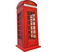 2 UR DOOR Hucha de Recuerdo de Cabina de teléfono roja, Recuerdo de Londres de Zinc Fundido a presión con Bandera de Reino Unido, Coleccionable con Tapa de fácil Acceso para niños y Adultos, tamaño
