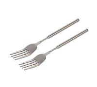 2 utensilios de comedor expandibles para barbacoa, cubiertos portátiles de acero inoxidable para cocinar al aire libre, picnics y cenas, tenedores de cocina portátiles al aire libre