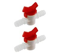 2 válvulas de bola de púas blancas con interruptor de apagado, válvula de control de flujo para jardín, tubo de riego por goteo (8-8 mm)