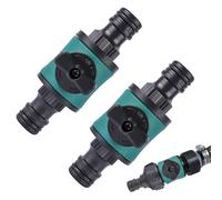 2 Válvulas De Cierre Rápido Para Manguera De Jardín | Conector De Tubo Con Válvula De Control | Adaptador De Manguera Divisor De Grifo Exterior Para Espacios Verdes Públicos, Jardinería Y Agrícola