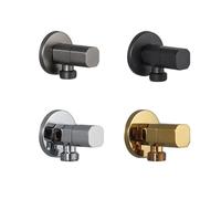 2 válvulas de latón G1/2 montadas en la pared, válvulas de llenado de inodoro de ángulo de agua fría, accesorios de baño para baño, cocina y lavandería (gris)