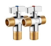 2 válvulas de parada de giro de 1/4 con PexF1807 y accesorio portátil de compresión OD de 3/8 pulgadas para inodoros y grifos, válvulas de parada de cuarto de vuelta