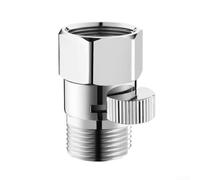 2 válvulas de tope de ducha de latón con roscas internas y externas, interruptor de control de flujo de agua plateado para cabezal de ducha de mano y spray de inodoro, accesorio de fontanería de