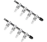 2 válvulas plateadas de palanca de control de flujo de aire de 4 vías con conector de tubo de aire para acuario, accesorios de bomba de aire