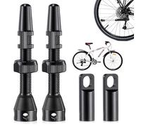 2 válvulas sin cámara, Presta Tubeless válvulas de 44 mm, vástago de válvula sin cámara, aleación de aluminio sin cámara para la mayoría de neumáticos de bicicleta de carretera y neumáticos de MTB