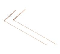 2 varillas de cobre 99.9% para detección de agua y metales para herramientas de sondeo con cuentas planas y redondas de una sola cabeza, color dorado (cabezal único para cuentas planas)