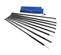 2 varillas de soporte de hierro ajustables con diseño de múltiples segmentos para tienda de campaña al aire libre, incluye bolsa de almacenamiento para un fácil transporte (negro)