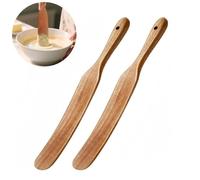 2 varillas estrechas de madera para mezclar y mezclar la masa que llega hasta la parte inferior del frasco