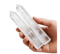 2 varitas grandes de 5.9 pulgadas de cristal de cuarzo transparente para regalo de meditación de chakras Reiki (cristal blanco/5.8-6.2 pulgadas, 2 unidades)