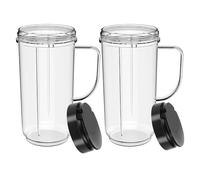 2 Vasos Altos De 22 Oz Con Tapa Abatible, Compatibles Con MagicBullet, Licuadora MB1001 De 250 W, Accesorios For Batidora