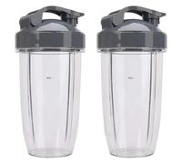 2 vasos altos de 24 oz con tapa abatible for llevar, compatible con Nutribullet, licuadora mezcladora exprimidora de 600 W, 900 W NB - 101B 900 Pro Series a prueba de fugas, sellado, fácil de limpiar